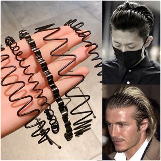 ✨ที่คาดผมโลหะลอน กันลื่น สีดำ ที่คาดผมผู้ชาย/ผู้หญิง สำหรับอ…