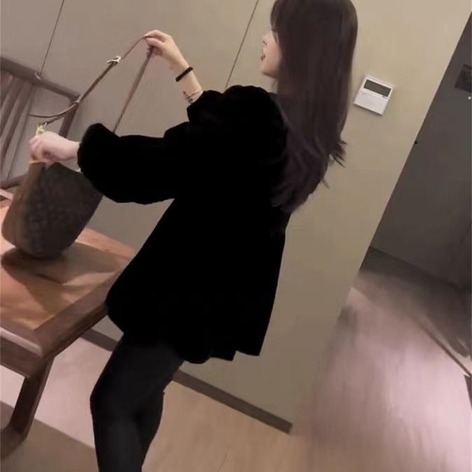 ขนาดพัฟแขน codfashion ตุ๊กตาสไตล์ใหม่รุ่นเกาหลี mmt ผู้หญิงแฟชั่นเสื้อขนาดใหญ่พิเศษ 150 กก.รอบคอหลวม