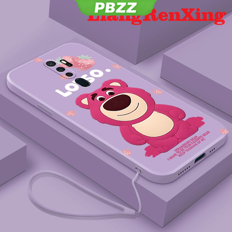 PBZZ เคสโทรศัพท์ เคส oppo A5 2020 a9 2020 เคสโทรศัพท์มือถือ ซิลิโคนนิ่ม กันกระแทก ลายหมีสตรอเบอร์รี่ สําหรับ oppo A5 2020 a9 2020 YTHSX01 น่ารัก ลายการ์ตูน กันกระแทก