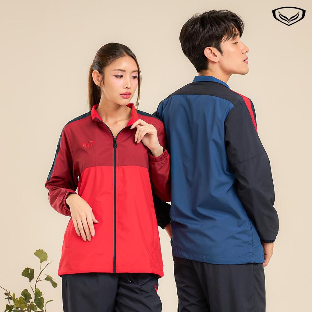 GRAND SPORT เสื้อแทร็คสูทตัดต่อเส้นโค้งที่อก รหัส : 020237