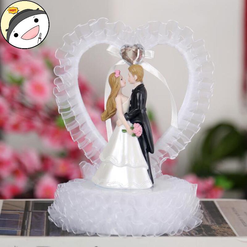 Lanf 1 Pc เค้กตกแต่งโต๊ะขนมเครื่องประดับงานแต่งงาน Prop เจ้าสาวเจ้าบ่าวหัตถกรรม EN