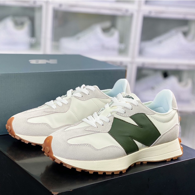 New Balance 327 รองเท้าลําลองสีเขียวอมเทาสําหรับทั้งชายและหญิง MS327HR1