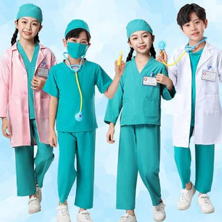 ชุดคอสตูมคุณหมอและพยาบาลสำหรับเด็ก ชุดแต่งกายแบบมืออาชีพ พร้อมส่ง!ชุดฮาโลวีน