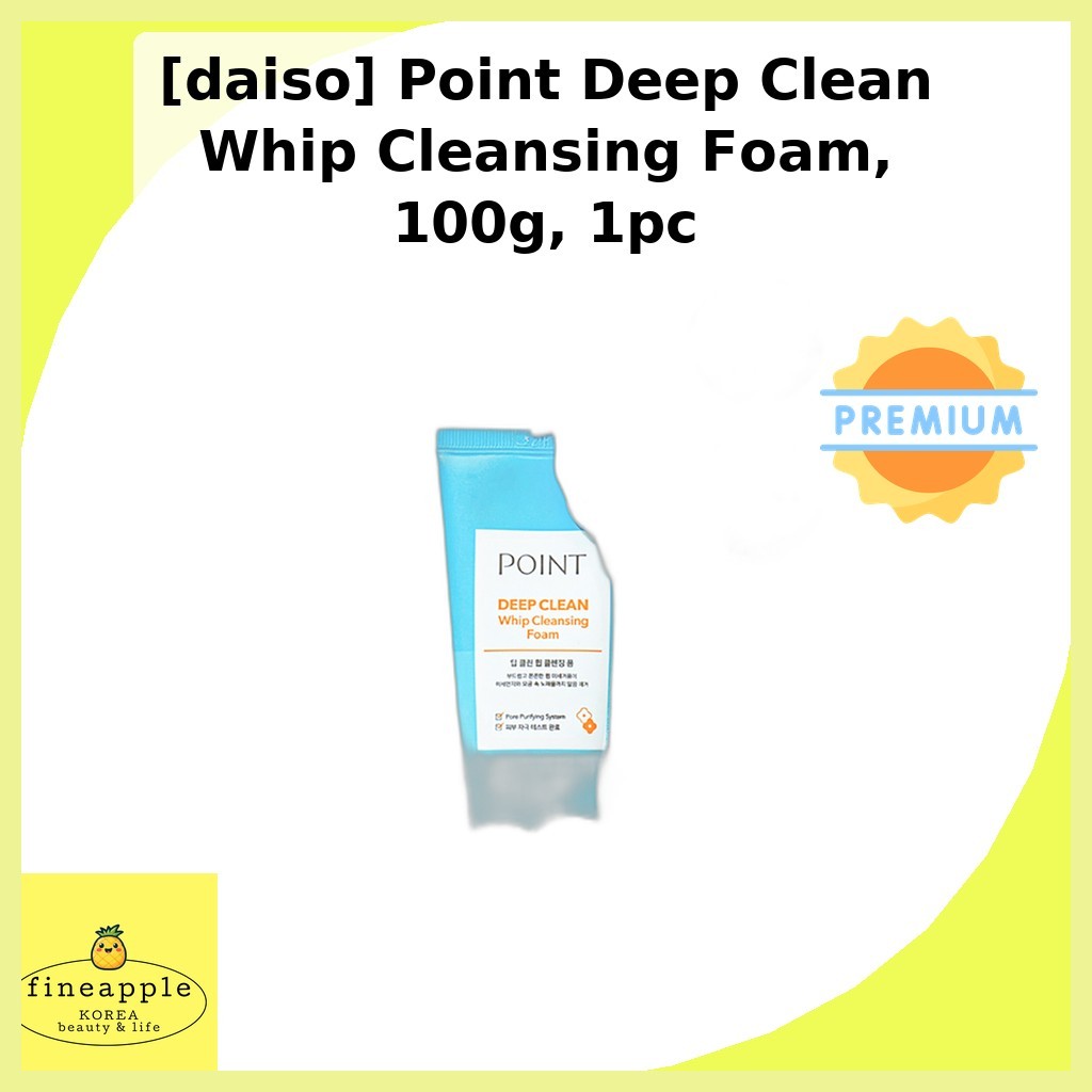 [daiso] โฟมล้างหน้า Point Deep Clean Whip 100g, 1 ชิ้น / โฟมล้างหน้าเกาหลี / สูตร Deep Clean โดย fin