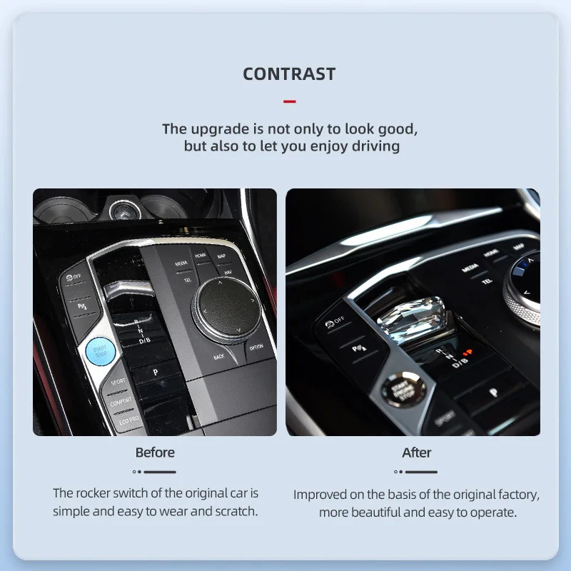 คริสตัลเกียร์ Shift Knob ชุดสําหรับ BMW 2023 i3 i4 iX3 iX4 3 Series 225i 240i 320Li 325i 325Li 330i 
