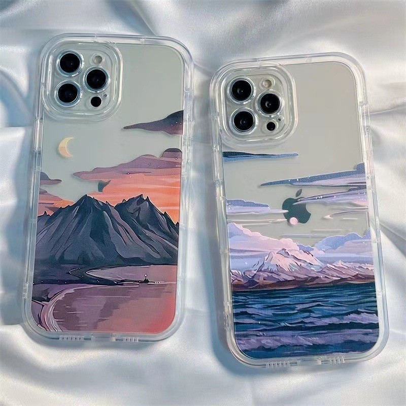 Sunset Sunset Landscape เคสโทรศัพท์โปร่งใส