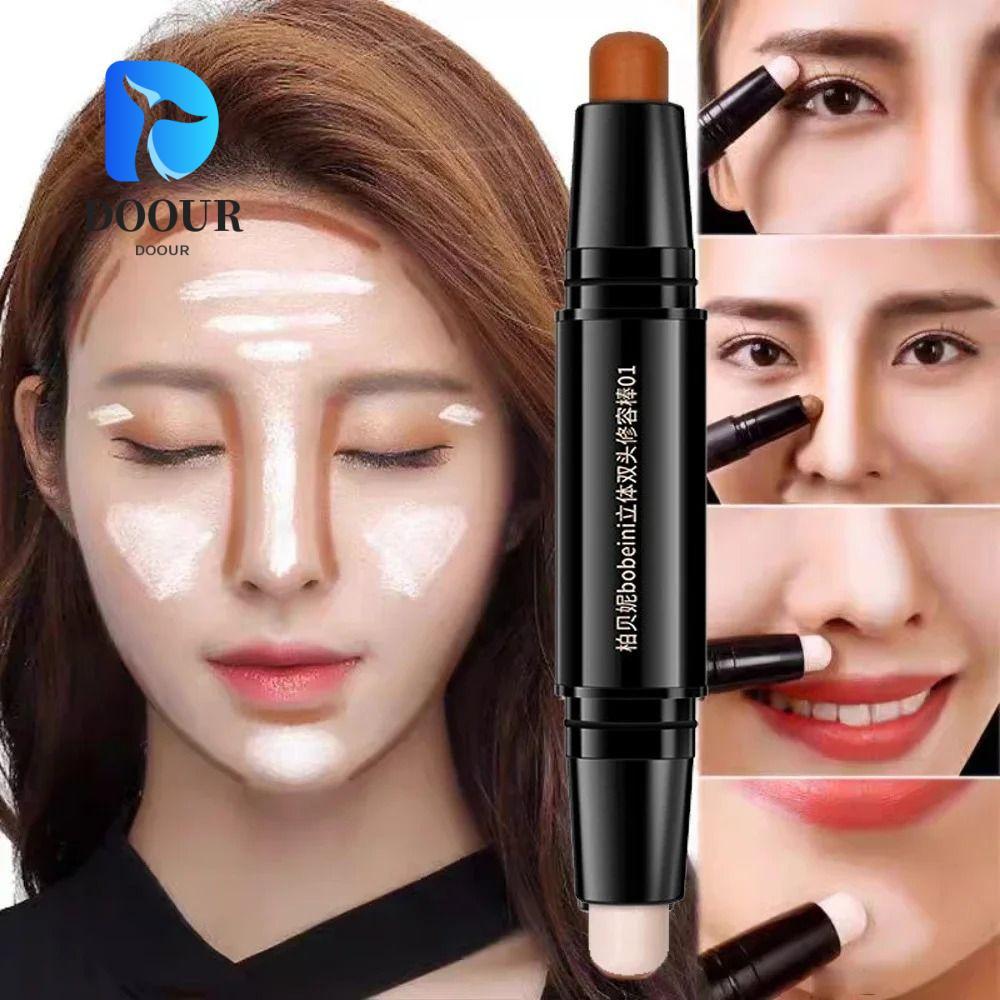 DOOUR ปากกาคอนซีลเลอร์, แต่งหน้าใบหน้า Double-headed V Face Contouring Stick, คุณภาพสูงติดทนนาน 2-in