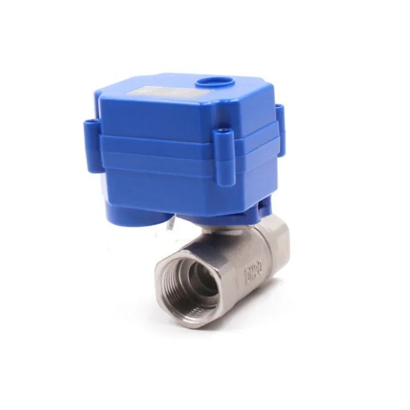 DN20 3/4" สแตนเลสมอเตอร์บอลวาล์ว 1 นิ้ว, DC5V 12V 24V AC220V บอลวาล์วไฟฟ้า 3/4" CR01 CR02 CR03 CR04 