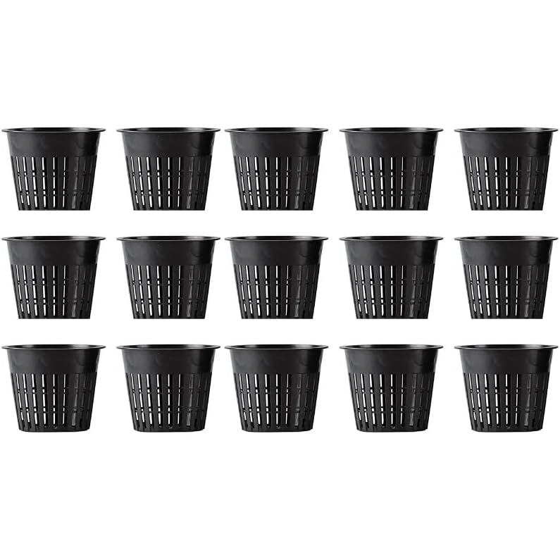 ตาข่ายสุทธิ 3 นิ้ว 15 แพ็ค Heavy Duty Nursery Pot Garden Pots สําหรับพืช