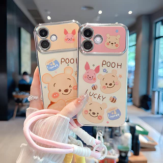 เคส OPPO A5 Pro A98 A79 A78 5G เคส OPPO A3X A38 A18 เคสการ์ตูนน่ารัก หมีวินนี่เดอะพูห์ กันกระแทก เคสซิลิโคนชุบอ่อน สำหรับเด็กผู้หญิง นักเรียน ผู้หญิง