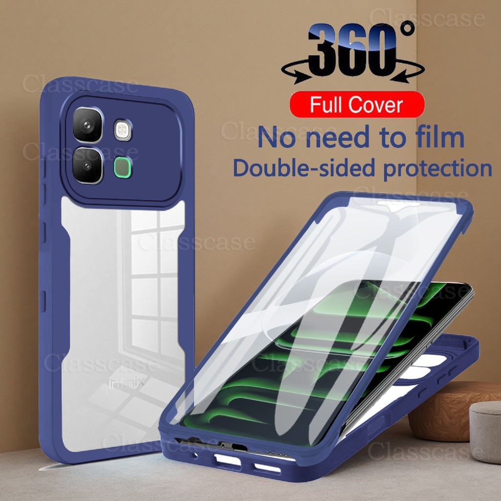 เคสสําหรับ Infinix Note Edge NoteEdge InfinixNoteEdge X6887 5G 4G 2026 360 ° ด้านหน้าด้านหลังอะคริลิโปร่งใสกรณีโทรศัพท์นุ่ม ทีพียู ยางกันชนกันกระแทกปลอกปกหลัง