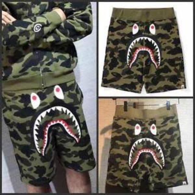 2026 Full Camo Bape Shark กางเกงกีฬาขาสั้น