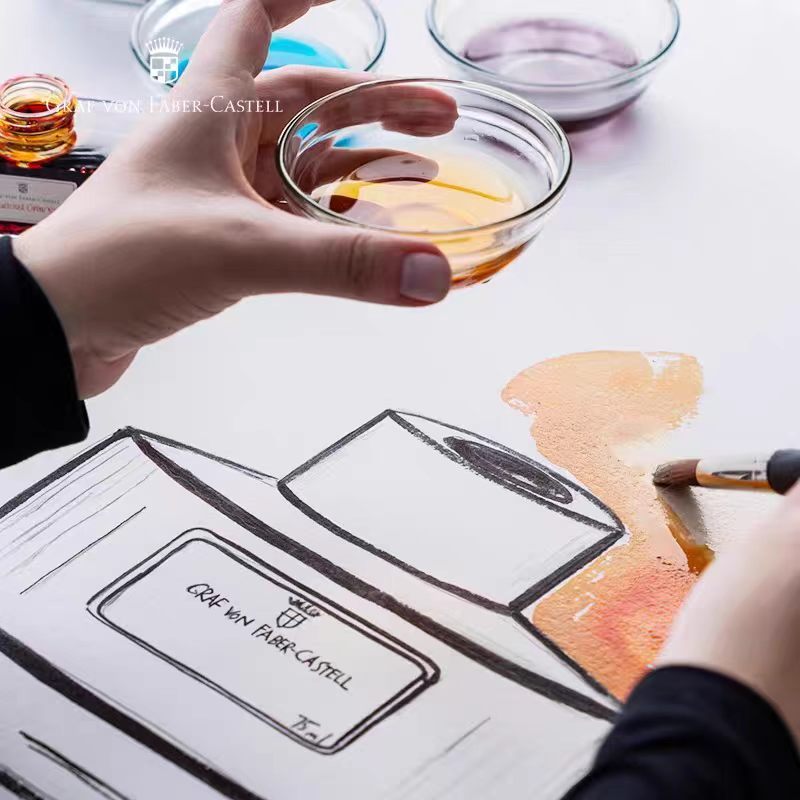 Faber-Castell Piaget Ink Dye Color Ink สําหรับปากกาหมึกซึม 75ml ราคา ถูกที่สุด ดีลบีเคเค แกลเลอรีภาพที่ 2