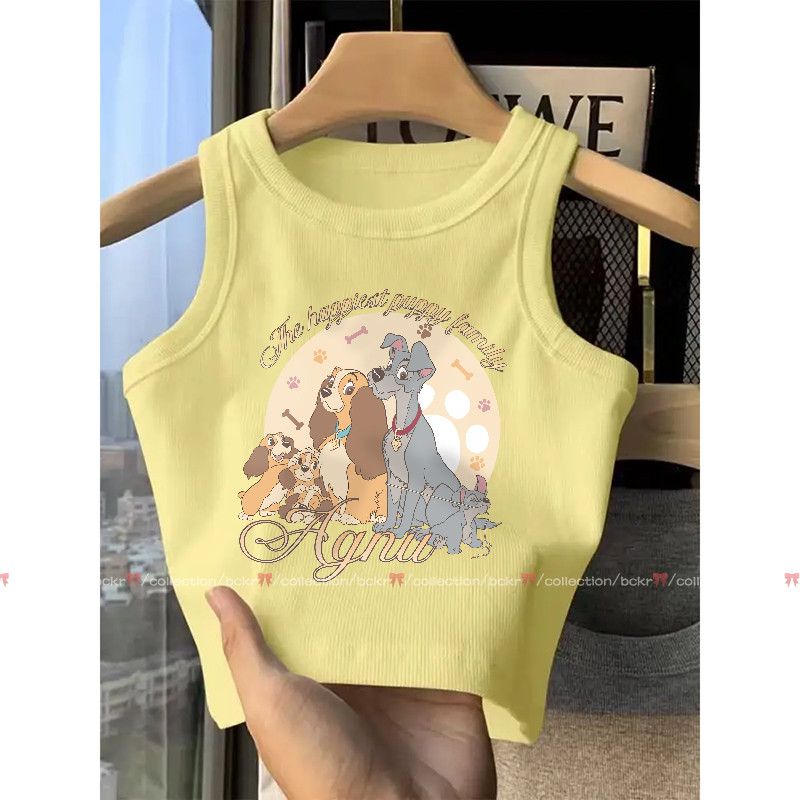 【จัดส่งตลอด24ชั่วโมง】🔥BCKR ลายสุนัข เซ็กซี่ เสื้อผญ เสื้อกล้าม🐕เสื้อสั้น เข้ารูป สาวแซ่บ เสื้อYG1929