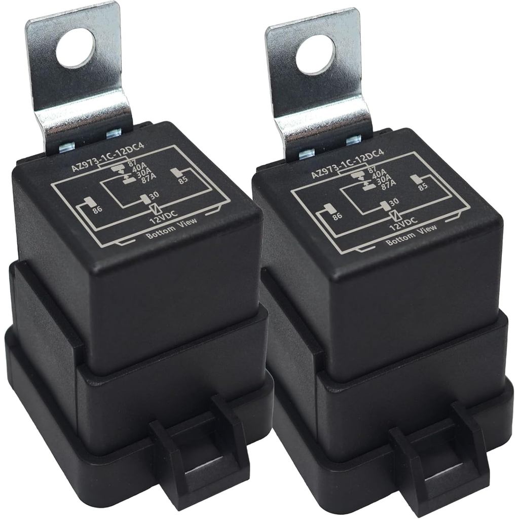 รีเลย์แบบตัดไฟ AZ973-1C-12DC4 (แพ็ค 2) - 12V 40A SPDT รีเลย์สําหรับมอเตอร์นอกปรอท, ทดแทนสําหรับ G8JN