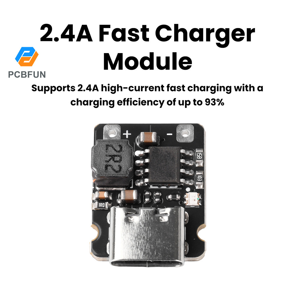 Pcbfun 1/3/5PCS 1S 3.2V/3.6V LiFePO4 แบตเตอรี่ชาร์จ 2.4A Fast Charger โมดูล Trickle/Constant Current ชาร์จ