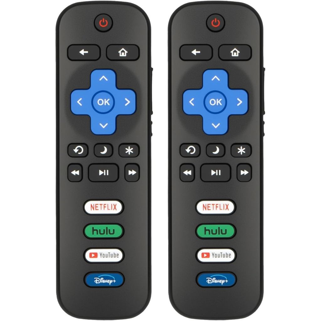 (แพ็ค 2 ชิ้น) รีโมทคอนโทรลทดแทนสําหรับ Roku TV เข้ากันได้กับ TCL Roku/Onn Roku/Hisense Roku Smart TV