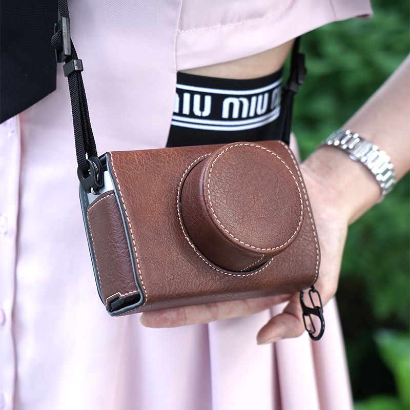 เหมาะสําหรับกระเป๋ากล้อง Fuji XE5 เคสป้องกัน X-E5 เคสหนัง xe5 ซองหนัง Crossbody สีชมพูกระเป๋ากล้องดิ