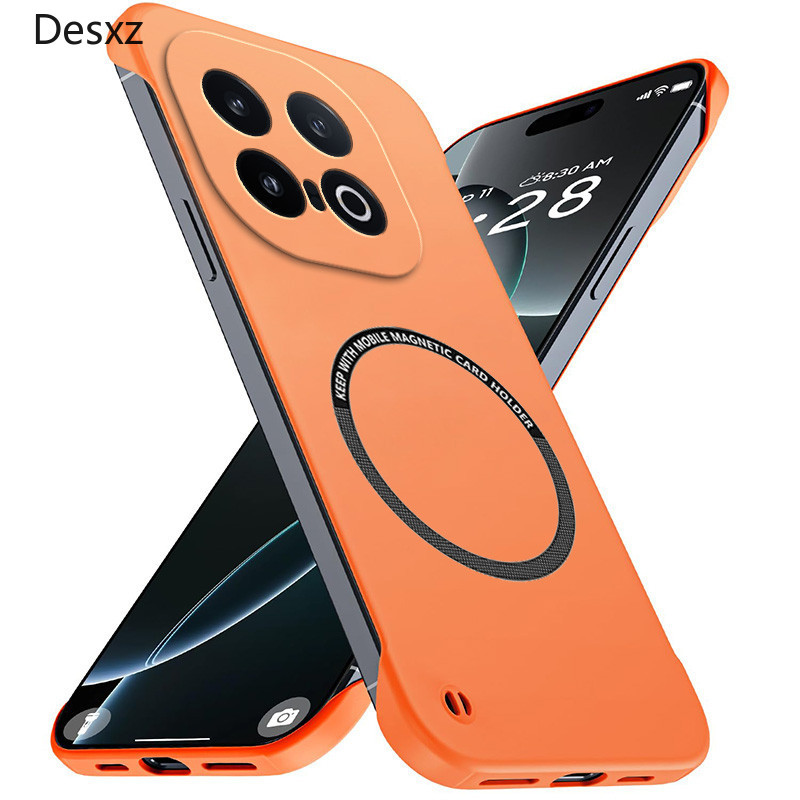 Desxz หรูหราแม่เหล็ก Slim สําหรับ VIVO iQOO 13 iQOO13 5G V2408 เคสโทรศัพท์ไร้กรอบ Matte Anti-Scratch Hard PC ฝาครอบไร้ขอบเกราะกันกระแทก