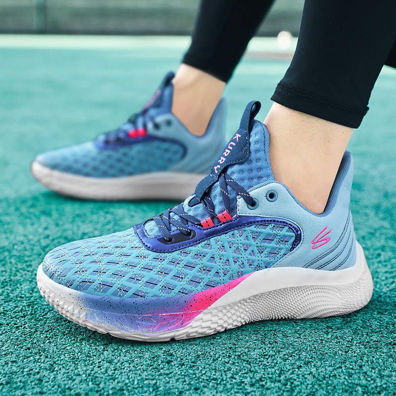 Curry 9 รองเท้าบาสเก็ตบอลสำหรับนักเรียน ผลิตจากวัสดุกันน้ำและทนทาน ออกแบบมาเพื่อลดแรงกระแทก และป้องก