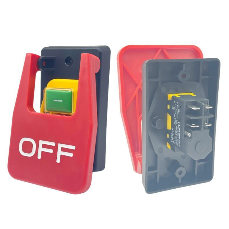 KJD17B F16-3 นักรบสวิตช์แม่เหล็กไฟฟ้าพร้อมฝาครอบหยุดฉุกเฉินปุ่มแผงขนาดใหญ่ YH02-A