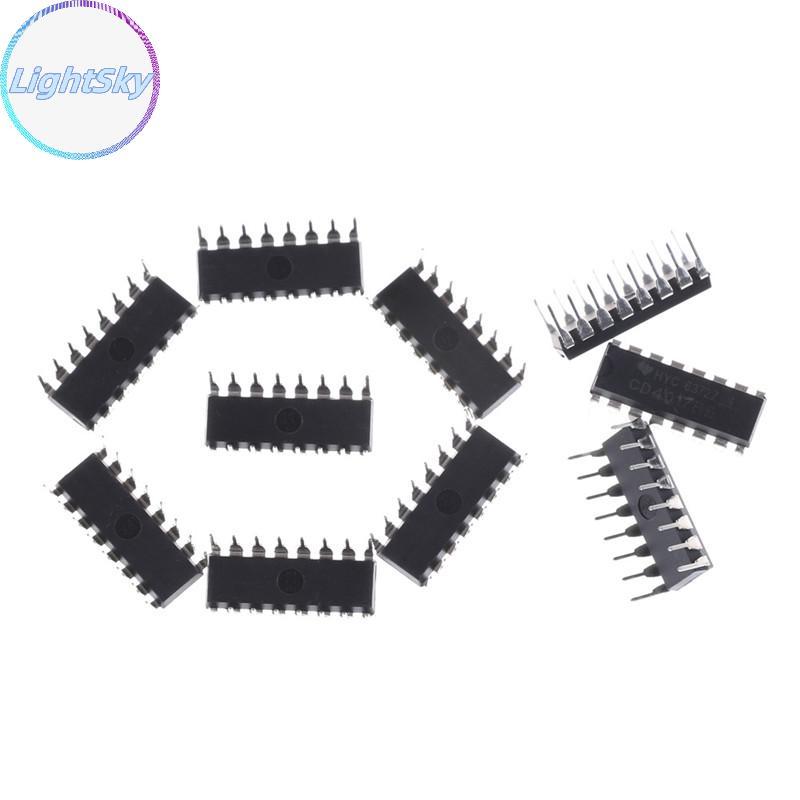 LightSky 10PCS CD4017BE 4017 CD4017 Decade Counter Divider IC TH