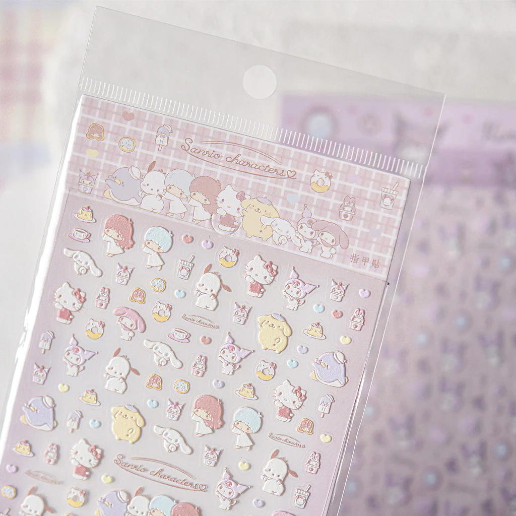 [Meow.Sensei] Sanrio & tomoni สติ๊กเกอร์แต่งเล็บลายนูน ดอกไม้ลึกลับจากองค์ประกอบสุนัขหูใหญ่ สติ๊กเกอร์น่ารัก คู่มือการ์ด Cuckoo