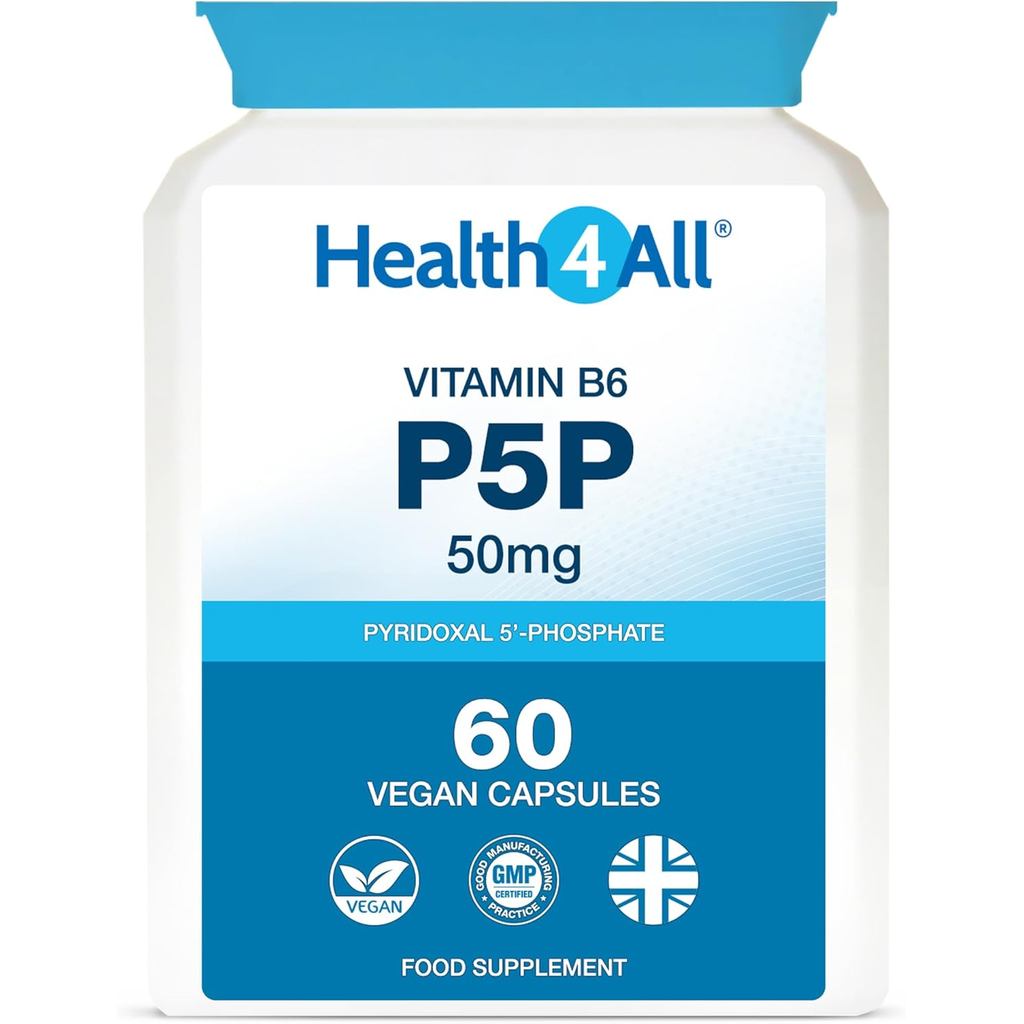 P5P 50mg Activated Vitamin B6 พร้อม Magnesium Citrate สําหรับ Tyredness & Fatigue - 60 แคปซูล 2 เดือ