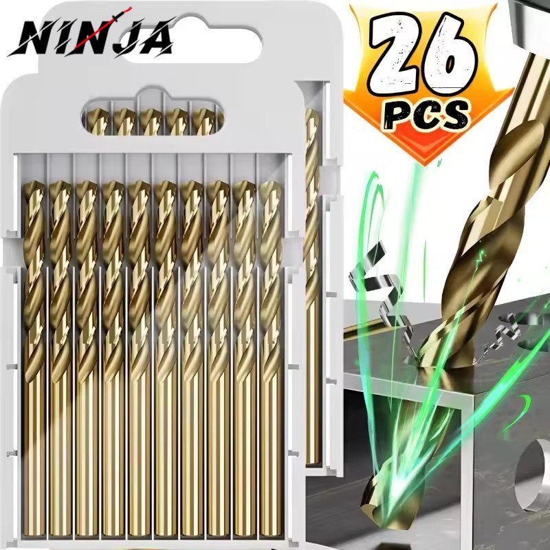 [H&L]ดอกสว่านบิดเหล็ก 5/26 ชิ้นสําหรับงานไม้โลหะแข็งพลาสติกอลูมิเนียมเครื่องตัดรูบิด Jobber เจาะชุดเ