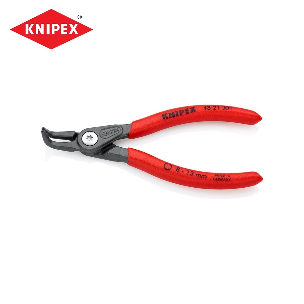 KNIPEX คีมหุบล็อคสลัก Precision 5"/130 มม ปากงอ ปลาย 0.9 มม รหัส 48 21 J01 (คะนิเพค)