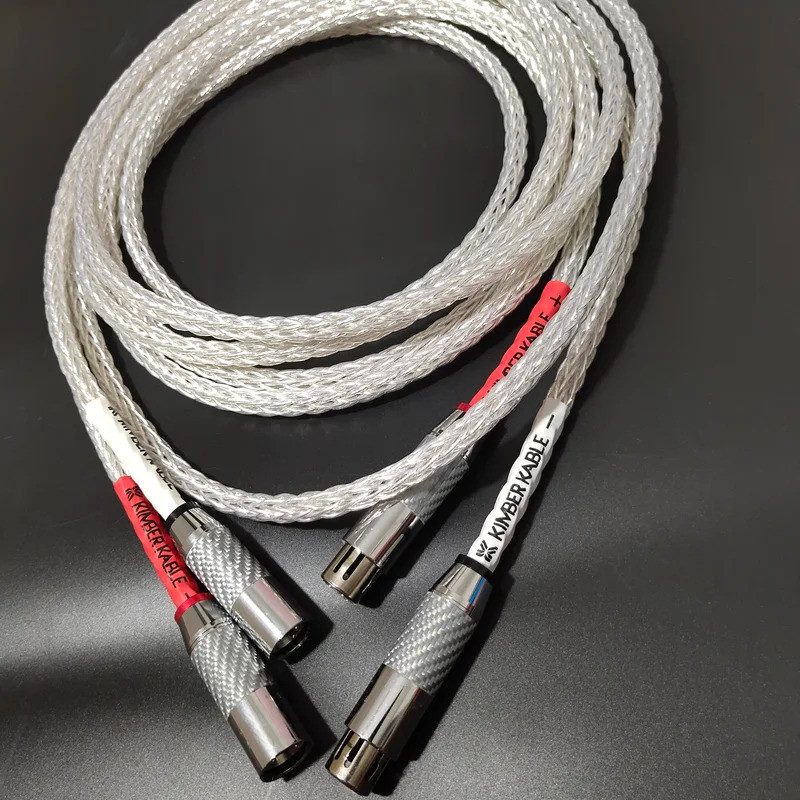 Original คุณภาพสูง KIMBER KABLE 8AG Silver Plated OCC HiFi XLR สายสัญญาณเสียง Hi-End คาร์บอนไฟเบอร์ 3pins Balanced ไมโครโฟนสาย 1 คู่