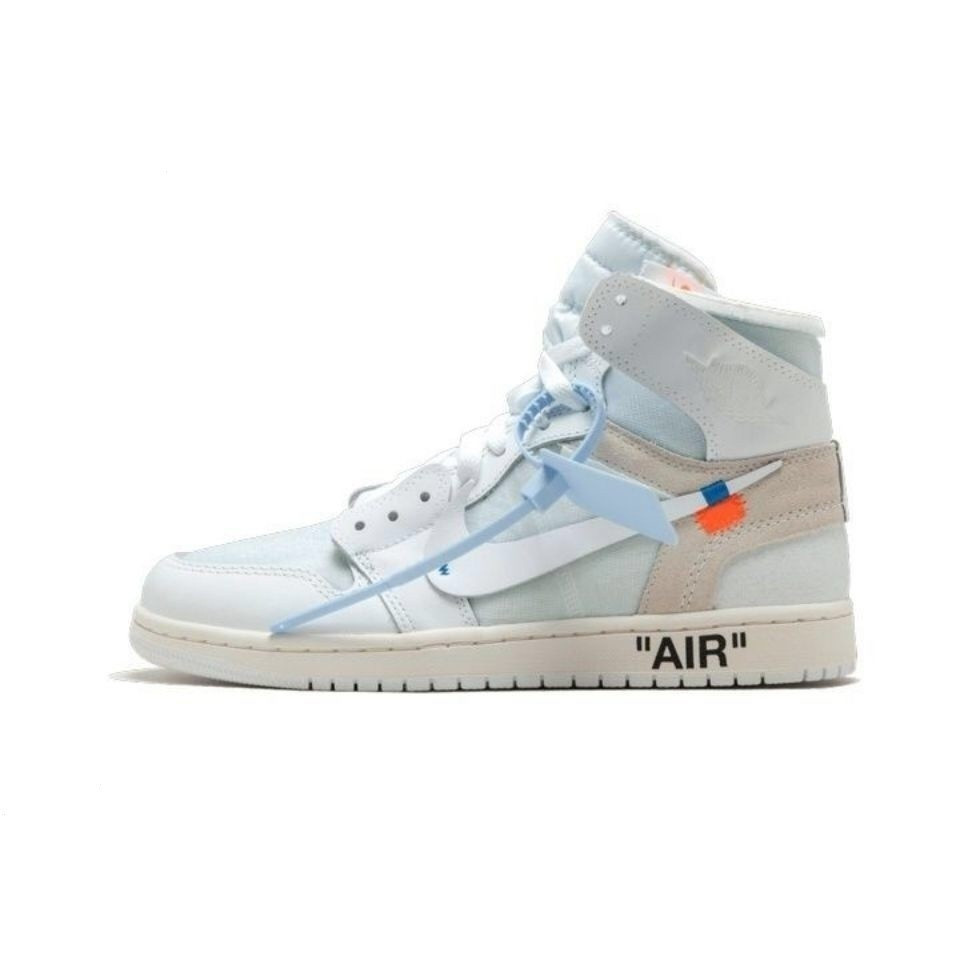 คุณภาพสูง 3 สี AIR Jordan 1 AJ1OFF-WHITE Retro High white the ten "Chicago" "UNC" WPQZ B2GZ K5Y2