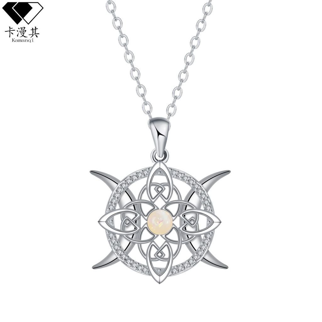 Knn-1343 ใหม่สไตล์โอปอลเพชร Celtic Knot สร้อยคอยุโรปสไตล์อเมริกัน High-End All-Match Clavicle Chain