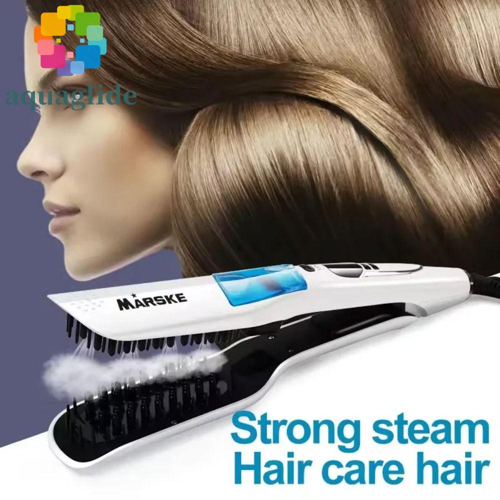 AQUAGLIDE Steam Hair Straightener,จอแสดงผลLCD PTC Heated Hair Straightenerแปรง,Professional Scalable