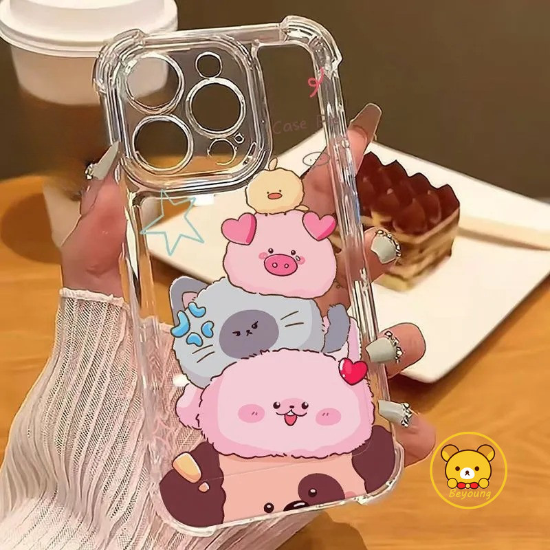 การ์ตูนแมวสุนัขเคสโทรศัพท์สําหรับ Poco C85 C75 C71 C67 C65 C61 C55 C51 C50 C40 C31 C3 M8 M7 M6 Pro Plus M5 M5S M4 M3 M2 Pro Soft Pig 4Gปลอก