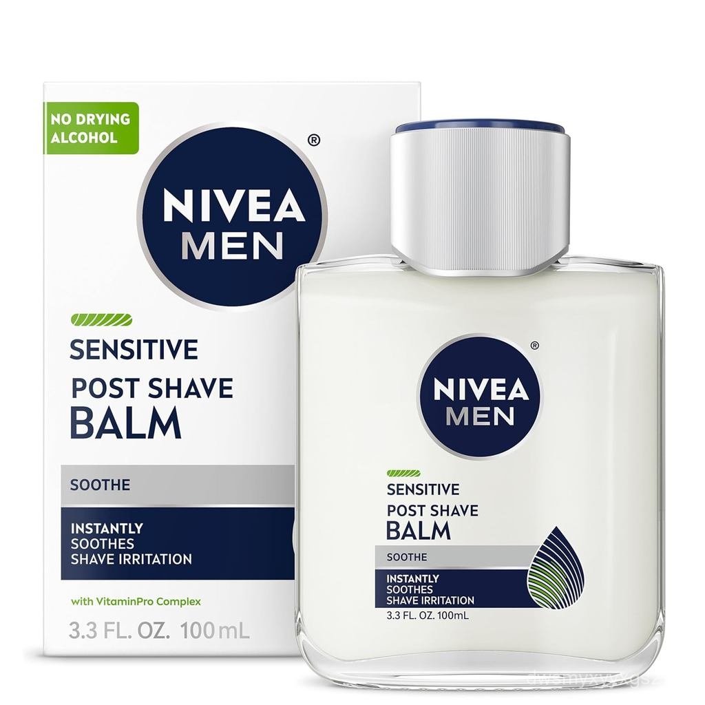 NIVEA MEN Sensitive Post Shave Balm, with VitaminPro Complex, Alcohol Free After Shave Balm for Men,