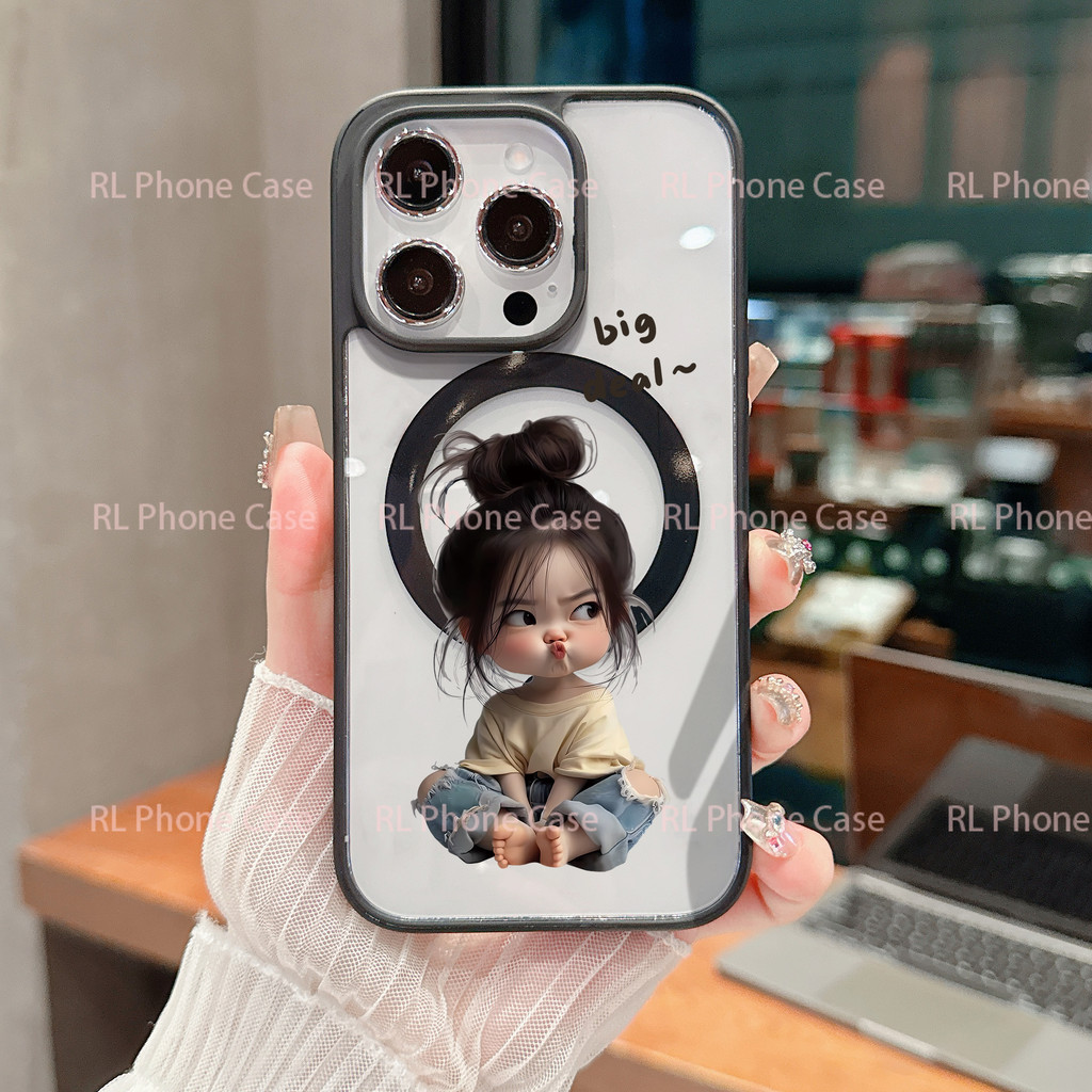 มีแม่เหล็ก ป้องกันรอย กันกระแทก เข้ากับ iPhone 12-17 Pro Max ลายมอเตอร์ครอส ไบค์เกอร์ การ์ตูน กันกระแทก XPMSCX12