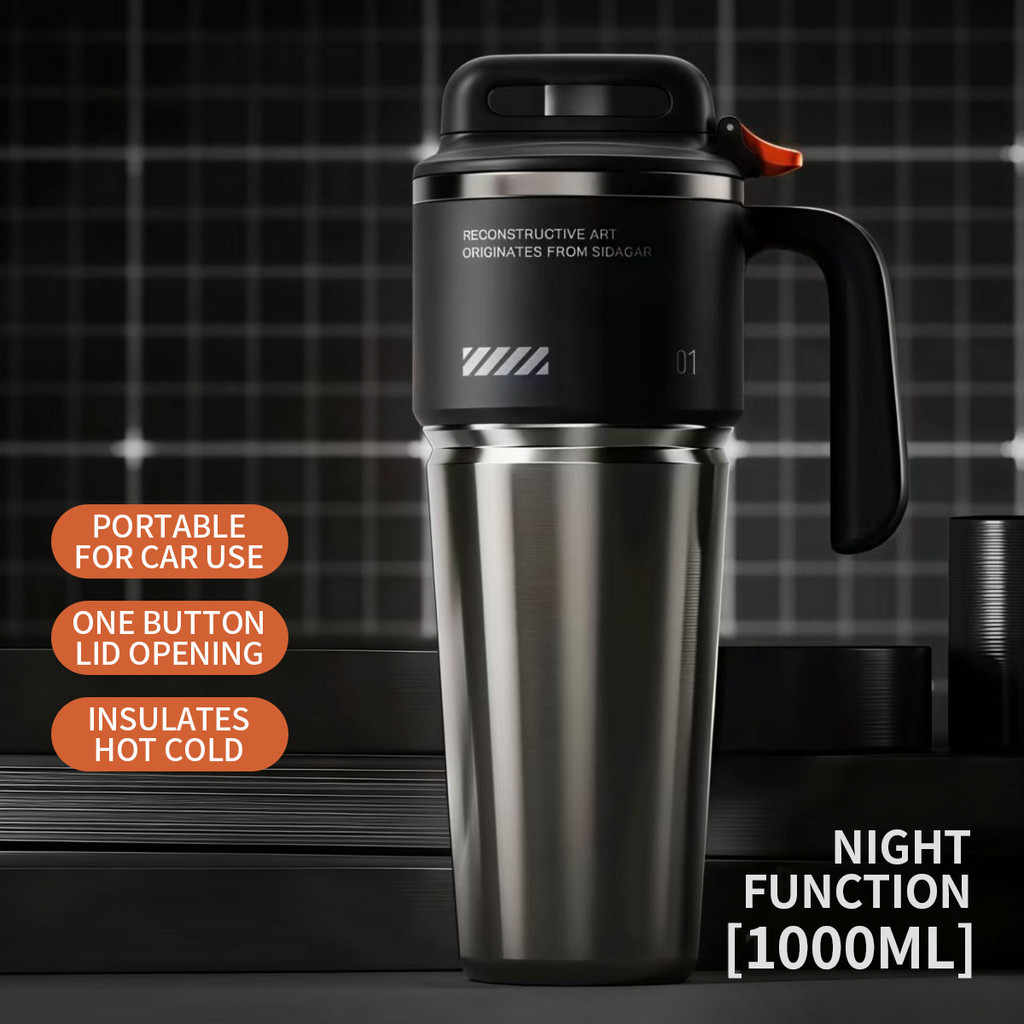 Cyber Thermos Cup Boys ขนาดใหญ่-ความจุรถถ้วยน้ําฟางเซรามิค Liner Ice Master ถ้วยเก็บความเย็น
