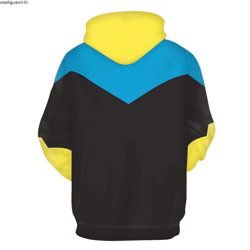 Invincible.Zipper.Hoodie สวมใส่ได้ทั้งสองเพศ พิมพ์ลายสามมิติ