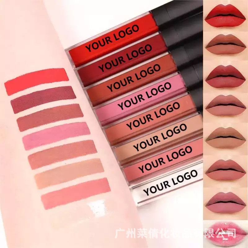 Small Single Neutral No LOGO Lip Gloss โลโก้การพิมพ์ Matte Moisturizing Small Round Tube Lip Gloss พ