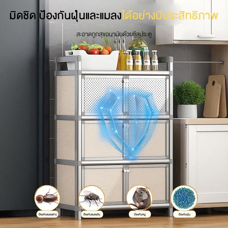 MBK 【รับน้ำหนักได้400กก.】4ชั้/5ชั้ ตู้กับข้าว รูปที่ 3