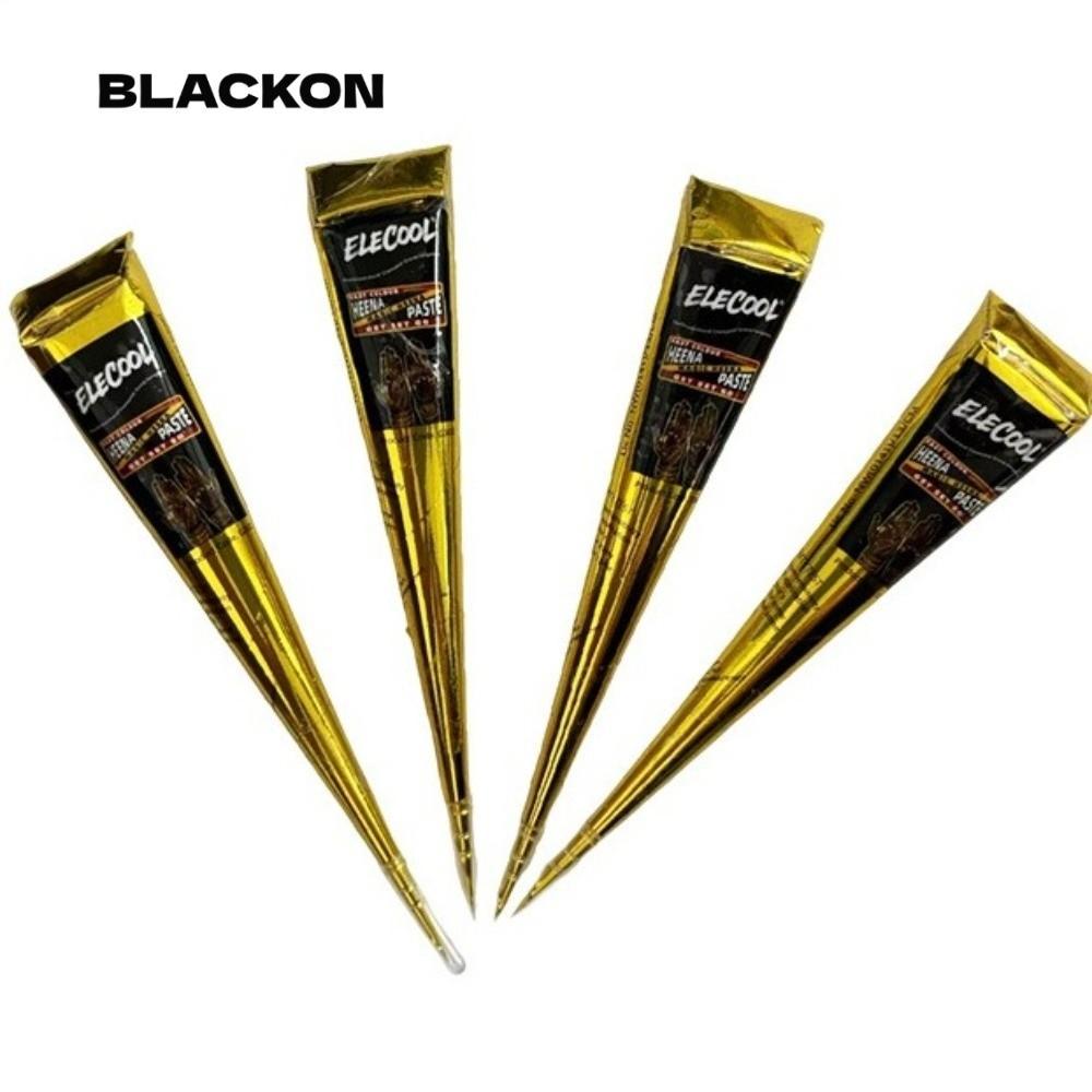 BLACKON Henna Paste Cone, Easy-To-Use Black Brown Henna Tattoo Cream, Body Art ชั่วคราวกึ่งถาวร Brow