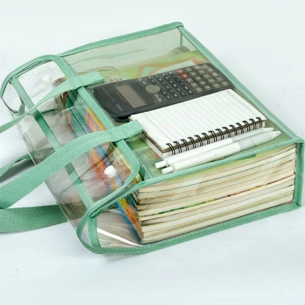 ของมาใหม่！กระเป๋าแฟ้มใส่เอกสาร A3 สีใส กันน้ำ ถุงการบ้าน  pvc มีหูหิ้ว สำหรับนักเรียน โรงเรียน สำนักงาน จัดเก็บเอกสาร - รูปที่ 5