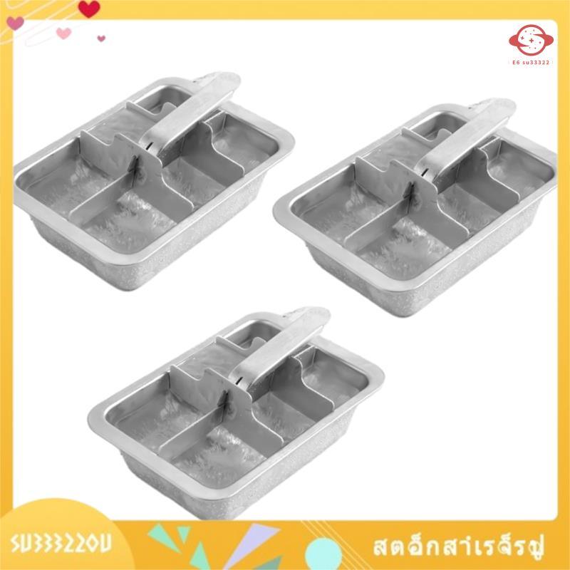 (su33322ou.th) ถาดทําน้ําแข็ง 3 แพ็ค 6 ช่องพร้อมที่จับ 7.3 x 4.9 x 1.8 ในถาดน้ําแข็งที่ถอดออกได้สําห