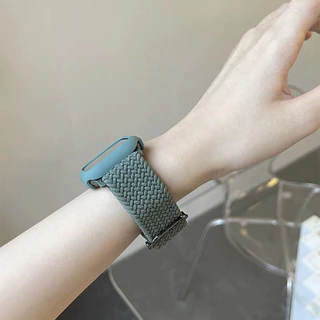 ไนลอนยืดหยุ่นถักสายรัดปรับได้ for IWatch 49 46 45 44 42 41 40 38มม Apple Watch Ultra 3 2 SE 3 Series 11 10 9 8 7 6 5 4 3