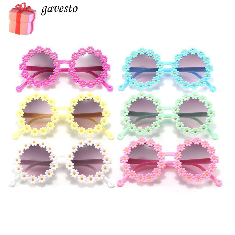 GAVESTO แว่นกันแดดดอกไม้ทรงกลมสําหรับเด็ก, เลนส์มหาสมุทร UV 400 Protection Flowers Sun Shades for Ki