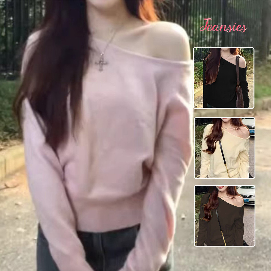 Floerns เสื้อสเวตเตอร์  ไหมพรม แขนยาว