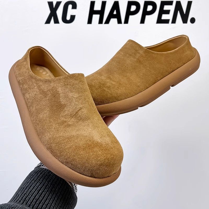 男鞋2025新款秋冬一脚蹬懒人鞋男款小土豆勃肯鞋男款休闲鞋男款鞋1.8men's Shoes 2025 New Autumn and Winter Slip-on Shoes Men's Small 