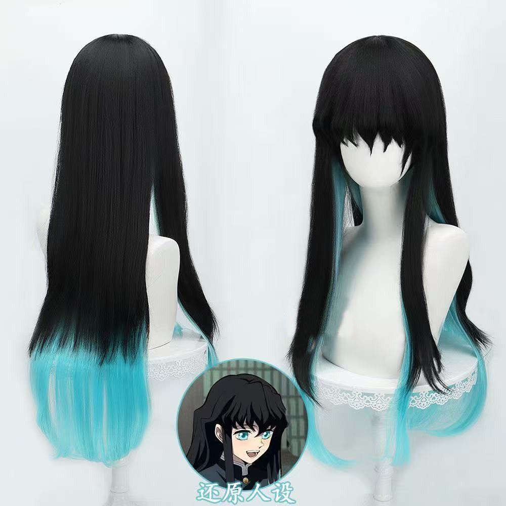 วิกผมDemon Slayer แบบTokito Muichiro Kasumi โทน.Gradient Rose ผมยาวตรง สำหรับcosplayและคอสเพลย์