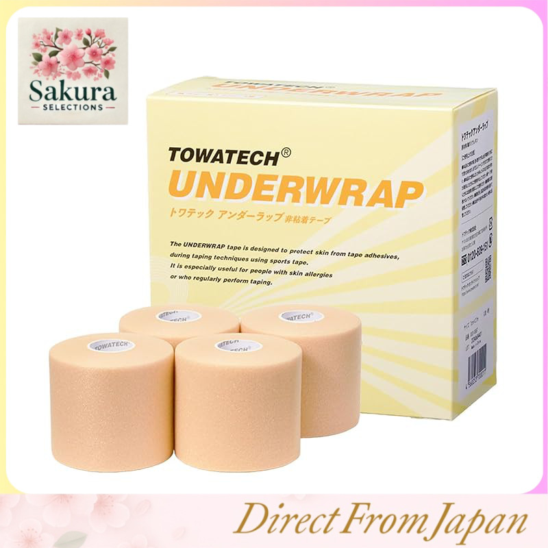 Towatec Underwrap 70mm×27m 4 rolls Skin Protection Cushion Wrap Badminton Taping Wrap Tape Skin-Frie